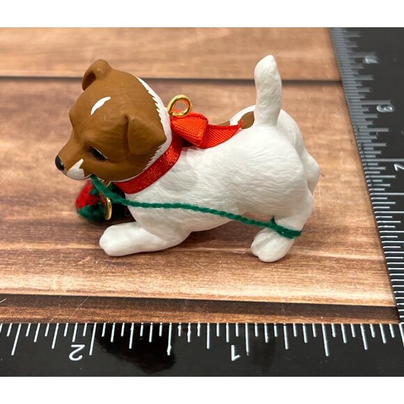 2002 HALLMARK KEEPSAKE ORNAMENT QX8006 PUPPY LOVE WITH BEANIE TOBOGGAN BOW - Picture 9 of 12